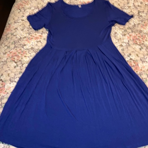 Women’s Blue Amazon Essentials Fit & Flare short sleeve dress with pockets - Picture 1 of 3